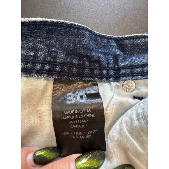 Decoy Moto Style Distressed Blue Denim Jeans Size 30 - Picture 7 of 11